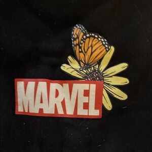 Marvel Black sweatpants with Butterfly and Flower Graphic Spider-Man and Venom.